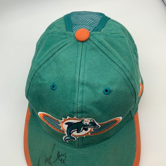 Vintage 90s Sports Specialties Miami Dolphins Retro NFL Pro Line Hat Autographed - Picture 10 of 16